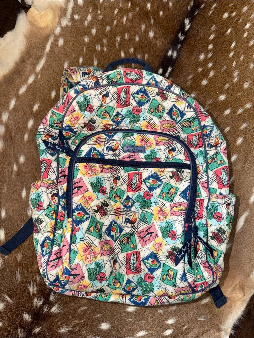 Vera Bradley Post Stamp Quilted Backpack